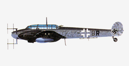 Самолет истребитель Messerschmitt Bf.110.